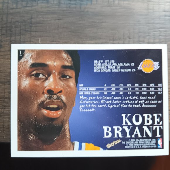 1998 nba hoops Kobe Bryant basketball card - Picture 2 of 2